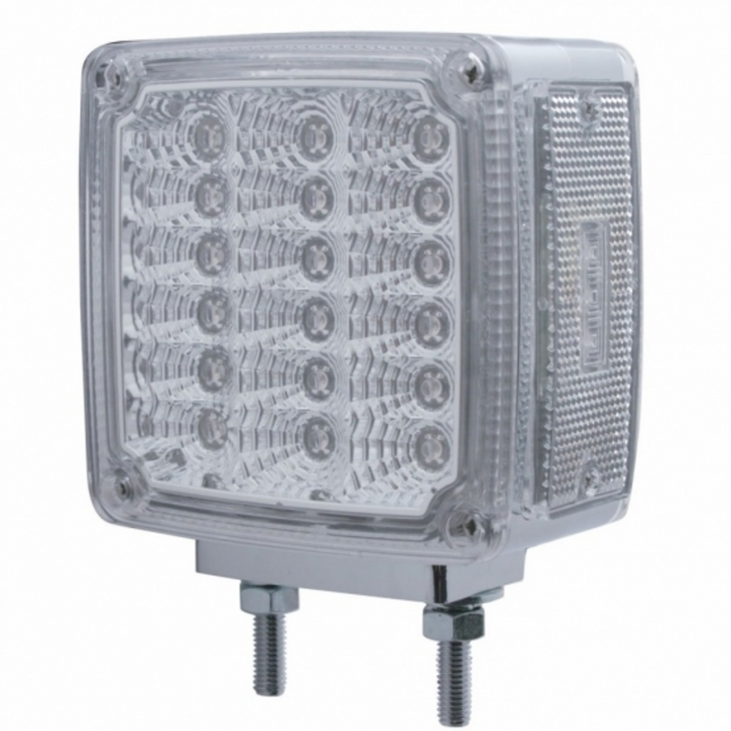 United Pacific 39 LED Reflector Double Face Turn Signal Light (Driver) Amber & Red LED/Clear Lens 39379