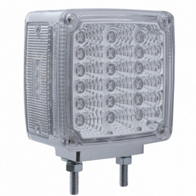 United Pacific 39 LED Reflector Double Face Turn Signal Light (Passenger) Amber & Red LED/Clear Lens 39380