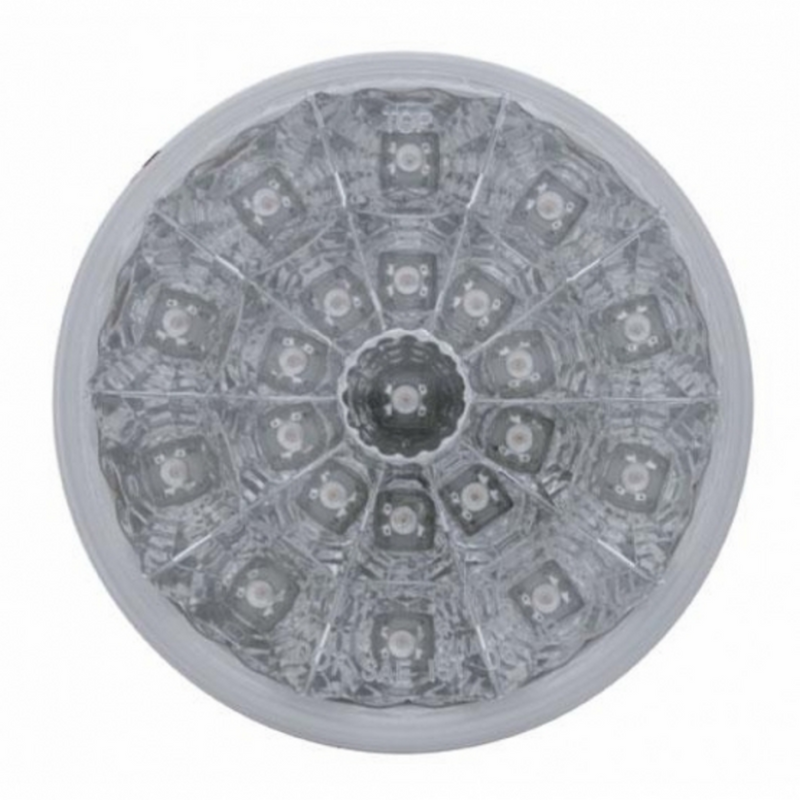United Pacific 21 LED 4" Round Reflector Light (Stop, Turn & Tail) Red LED/Clear Lens 39396