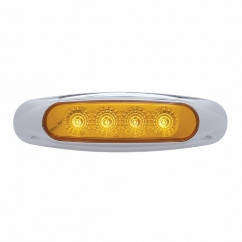 United Pacific 4 LED Reflector Light (Clearance/Marker) Amber LED/Amber Lens (Bulk) 39398B