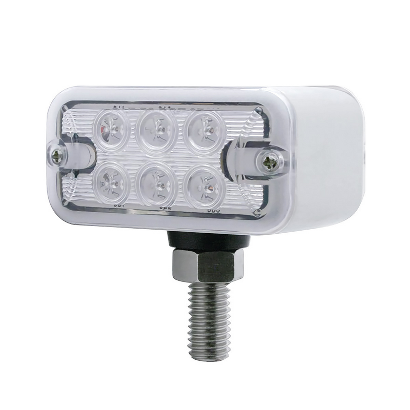 United Pacific 12 LED Dual Function Double Face Light T-Mount Amber & Red LED/Clear Lens 39409