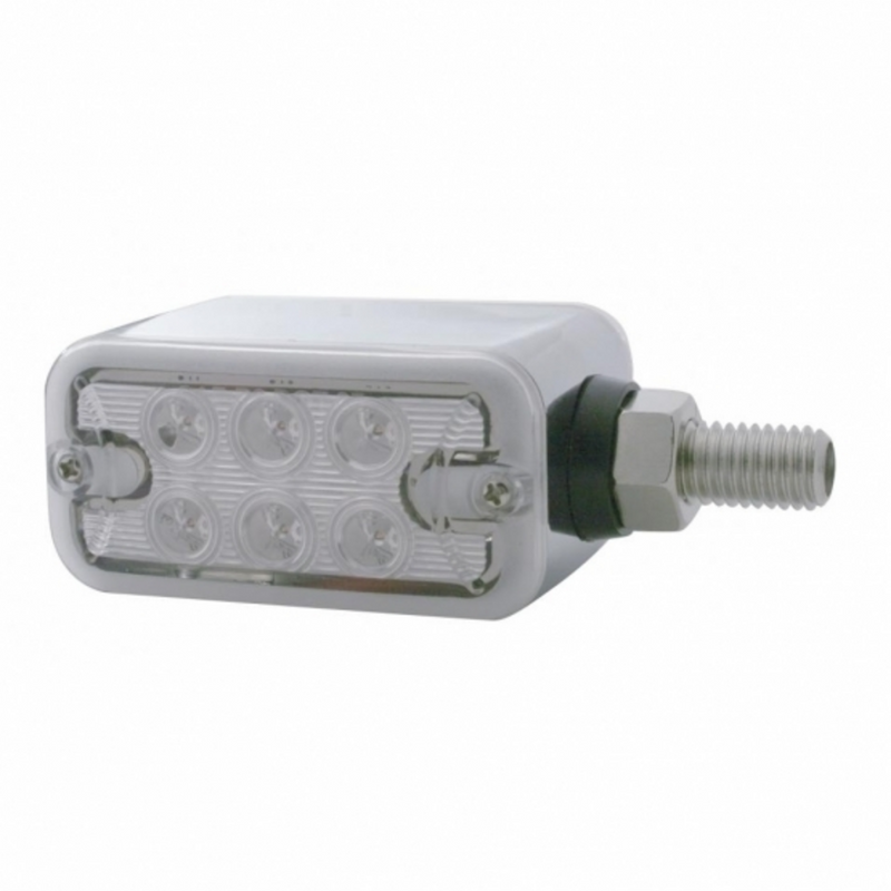 United Pacific 12 LED Dual Function Double Face Light Horizontal Mount Amber & Red LED/Clear Lens 39411