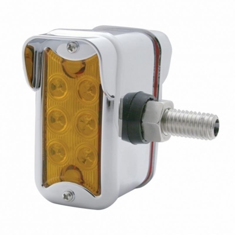 United Pacific 12 LED Dual Function Double Face Light W/Visor Vertical Side Mount Amber & Red LED/Amber & Red Lens 39413
