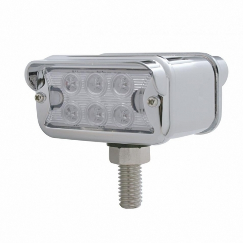 United Pacific 12 LED Dual Function Double Face Light W/Visor T-Mount Amber & Red LED/Clear Lens 39415