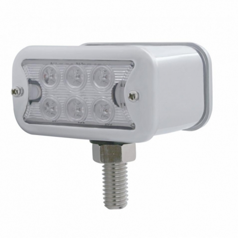 United Pacific 12 LED Dual Function Double Face Light W/Bezel T-Mount Amber & Red LED/Clear Lens 39417