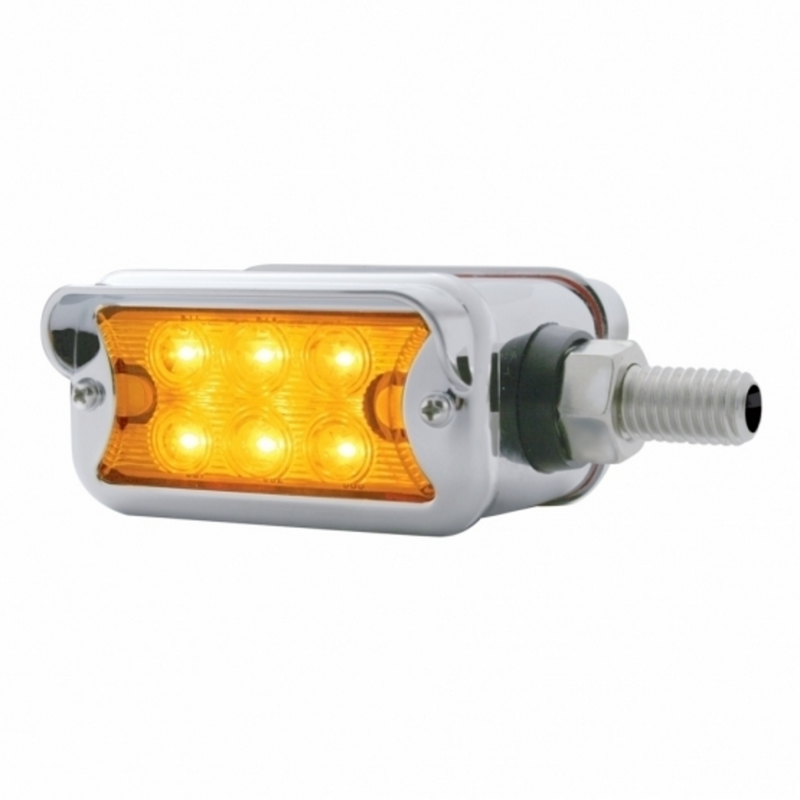 United Pacific 12 LED Dual Function Double Face Light W/Visor Horizontal Mount Amber & Red LED/Amber & Red Lens 39418