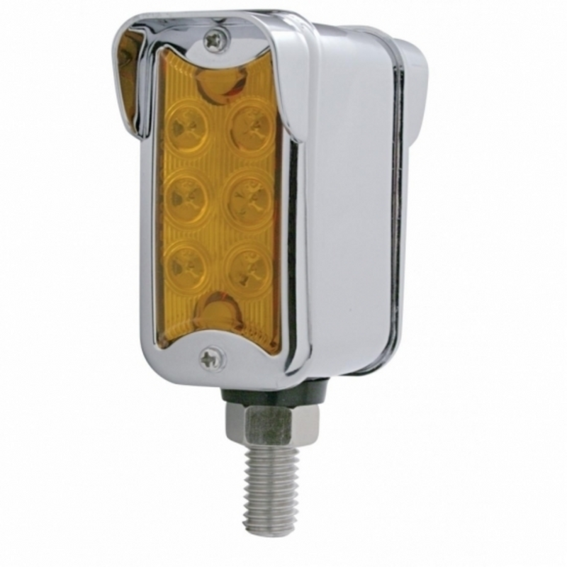 United Pacific 12 LED Dual Function Double Face Light W/Visor Vertical Mount Amber & Red LED/ Amber & Red Lens 39419