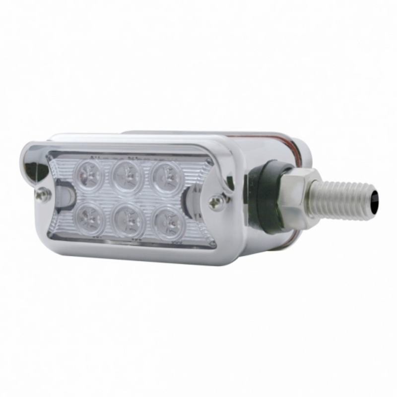 United Pacific 12 LED Dual Function Double Face Light W/Visor Horizontal Mount Amber & Red LED/Clear Lens 39421