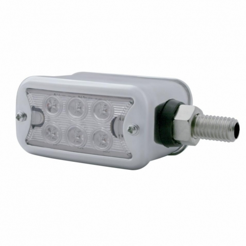 United Pacific 12 LED Dual Function Double Face Light With Bezel Horizontal Mount Amber & Red LED/Clear Lens 39423