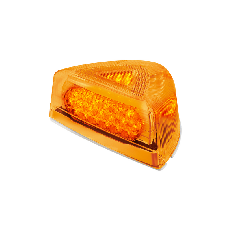 United Pacific 37 LED Turn Signal Light With Chrome Base For 1987-2007 Peterbilt 379/378/357- Amber LED/Amber Lens 39436