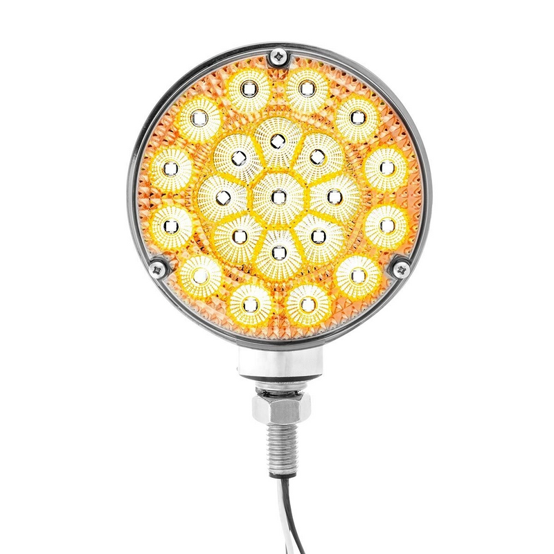 United Pacific 42 LED Reflector Double Face Competition Series Turn Signal Light-Amber & Red LED/Clear Lens 39444