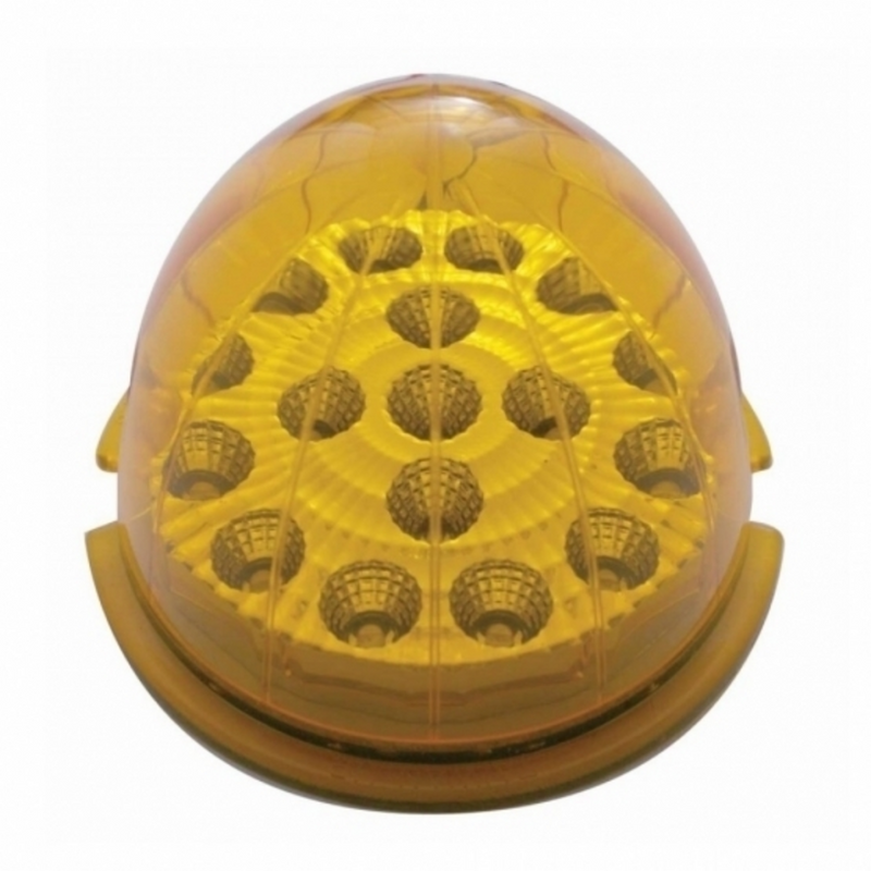 United Pacific 17 LED Watermelon Reflector Cab Light Amber LED/Amber Lens 39447