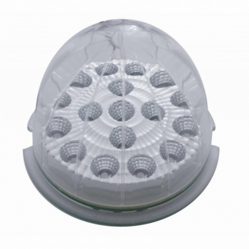 United Pacific 17 LED Watermelon Reflector Cab Light Amber LED/Clear Lens 39449