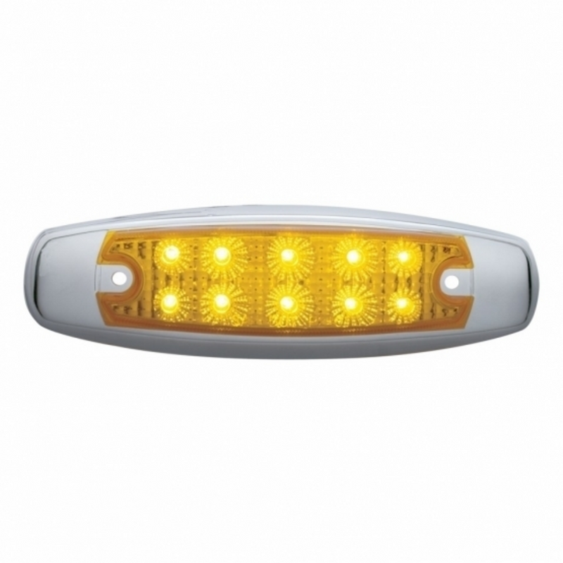 United Pacific 10 LED Reflector Rectangular Clearance/Marker Light Amber LED/Amber Lens 39451
