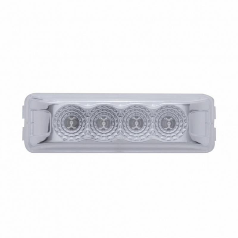 United Pacific 4 LED Reflector Rectangular Light (Clearance/Marker) Red LED/Clear Lens 39466