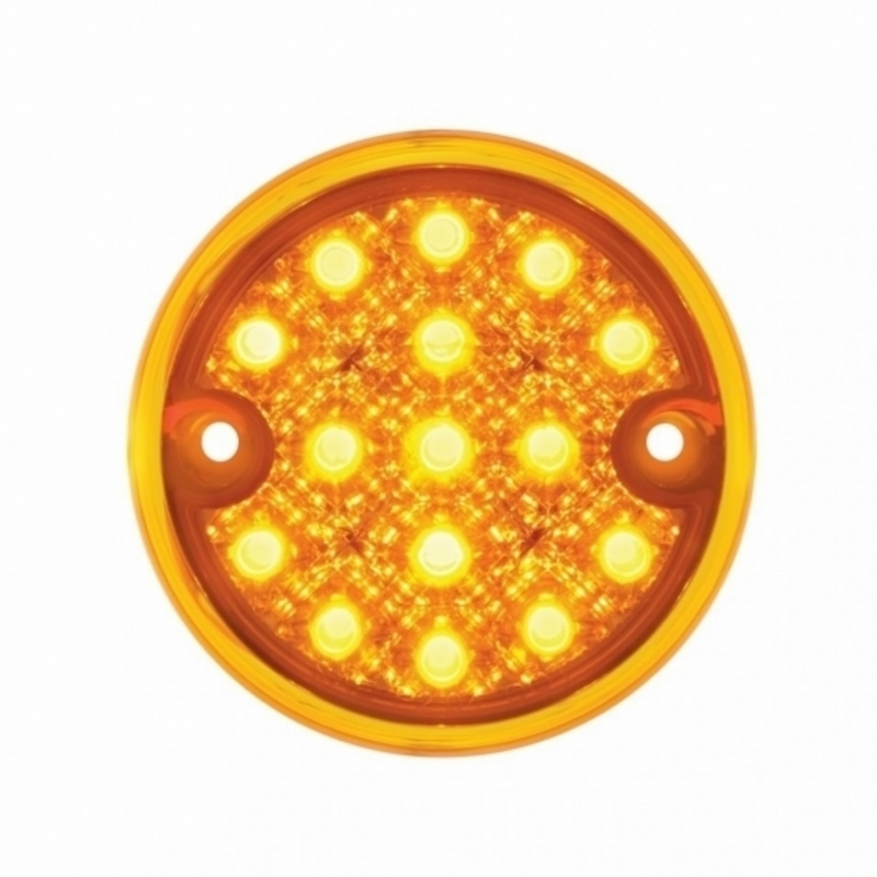 United Pacific 15 LED 3" Reflector Series 4 Light Only For Double Face Light Housing Amber LED/Amber Lens (Bulk) 39467B