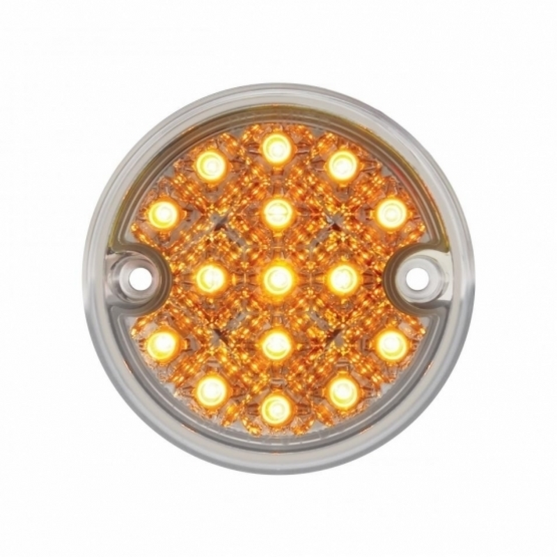 United Pacific 15 LED 3" Reflector Series 4 Light Only For Double Face Light Housing Amber LED/Clear Lens (Bulk) 39469B