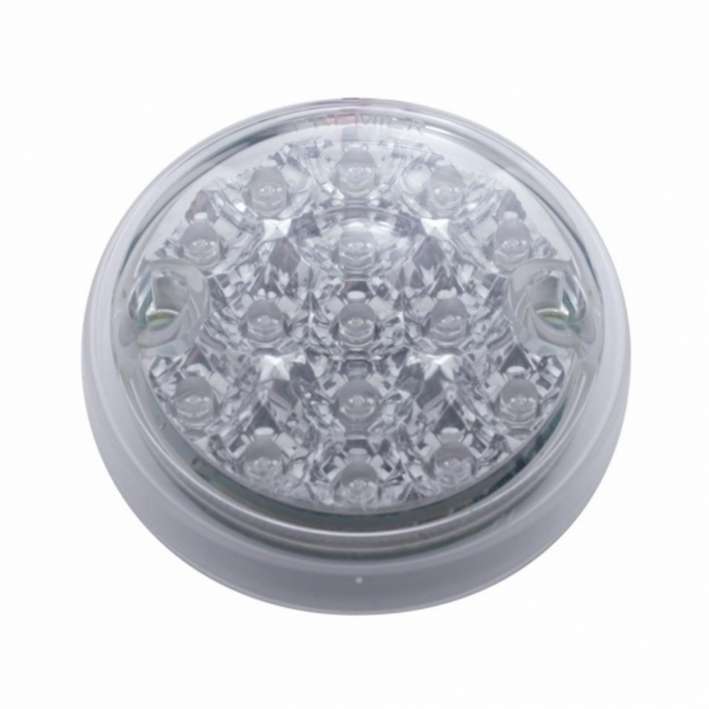 United Pacific 15 LED 3" Dual Function Reflector Single Face Light Only Red LED/Clear Lens (Bulk) 39474B