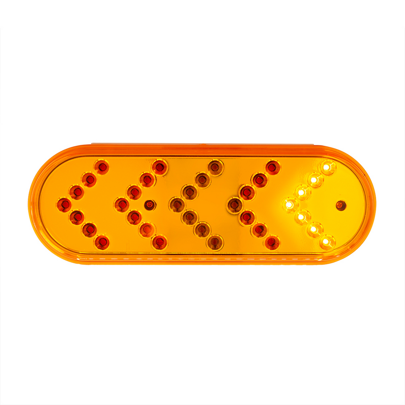 United Pacific 35 LED 6" Reflector Oval Sequential Turn Signal Light Amber LED/Amber Lens 39475