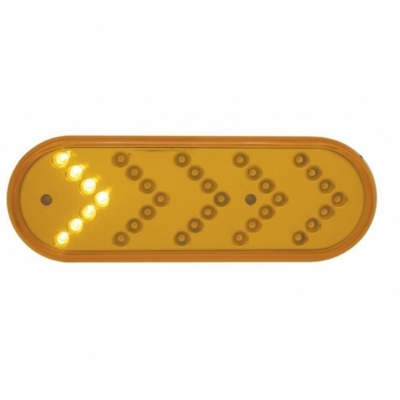 United Pacific 35 LED 6" Reflector Oval Sequential Turn Signal Light Amber LED/Amber Lens (Bulk) 39475B