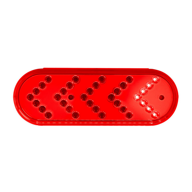 United Pacific 35 LED 6" Reflector Oval Sequential Turn Signal Light Red LED/Red Lens 39476