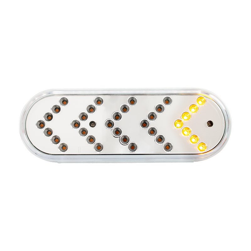 United Pacific 35 LED 6" Reflector Oval Sequential Turn Signal Light Amber LED/Clear Lens 39477