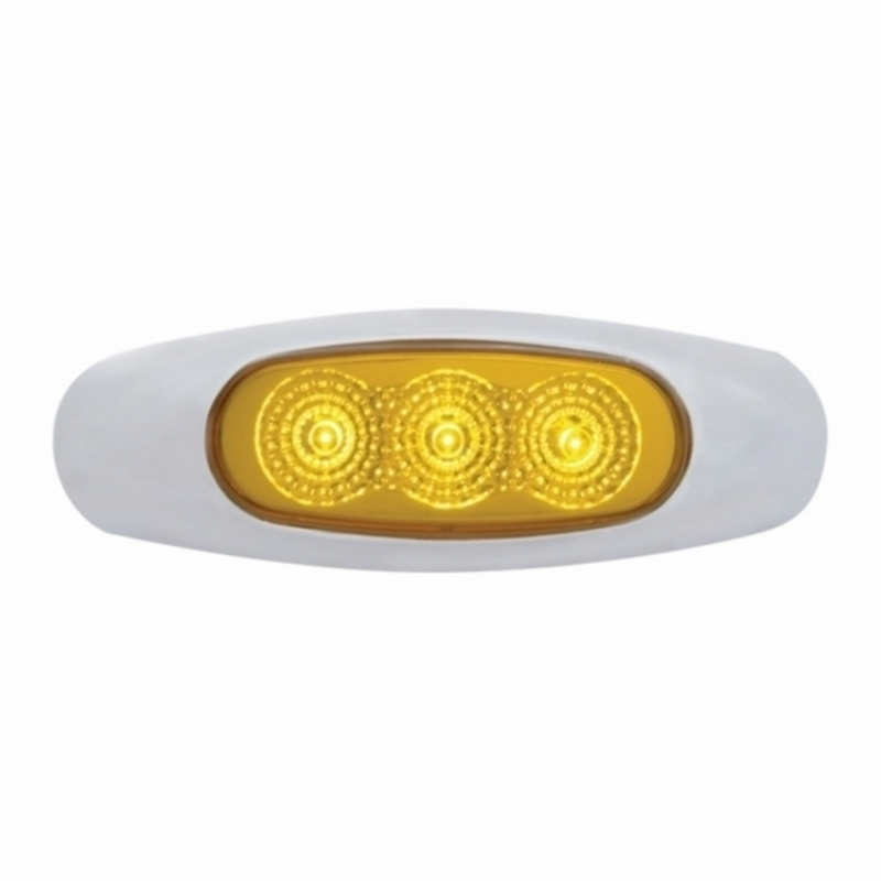 United Pacific 3 LED Reflector Light (Clearance/Marker) Amber LED/Amber Lens 39479