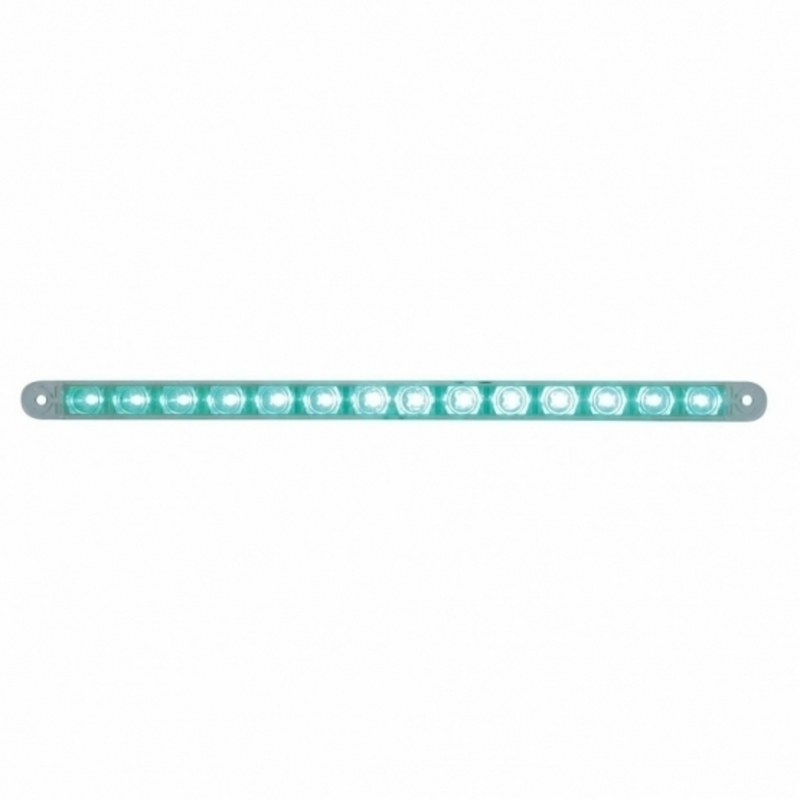 United Pacific 14 LED 12" Auxiliary Strip Light Green LED/Clear Lens (Bulk) 39484B