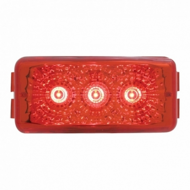 United Pacific 3 LED Reflector Light (Clearance/Marker) Red LED/Red Lens 39524