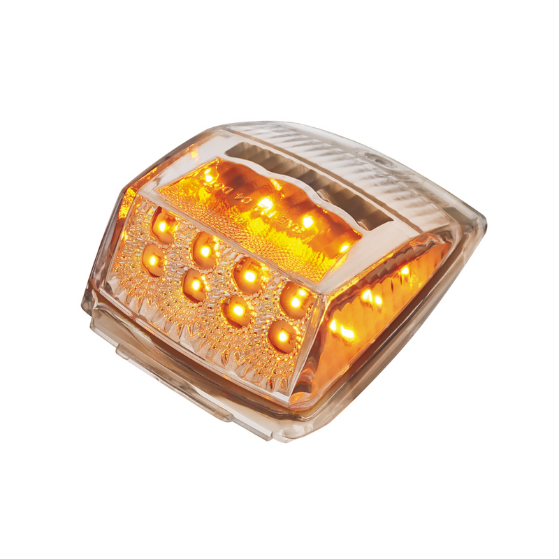 United Pacific 17 LED Reflector Square Cab Light Amber LED/Clear Lens 39528