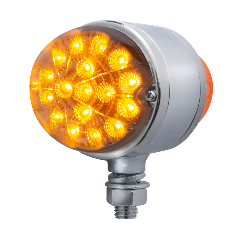 United Pacific 17 LED Dual Function Reflector Double Face Light Amber & Red LED/Clear Lens 39546