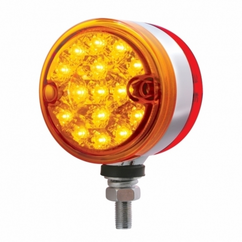United Pacific 30 LED 3" Dual Function Reflector Double Face Light Amber & Red LED/Amber & Red Lens 39561