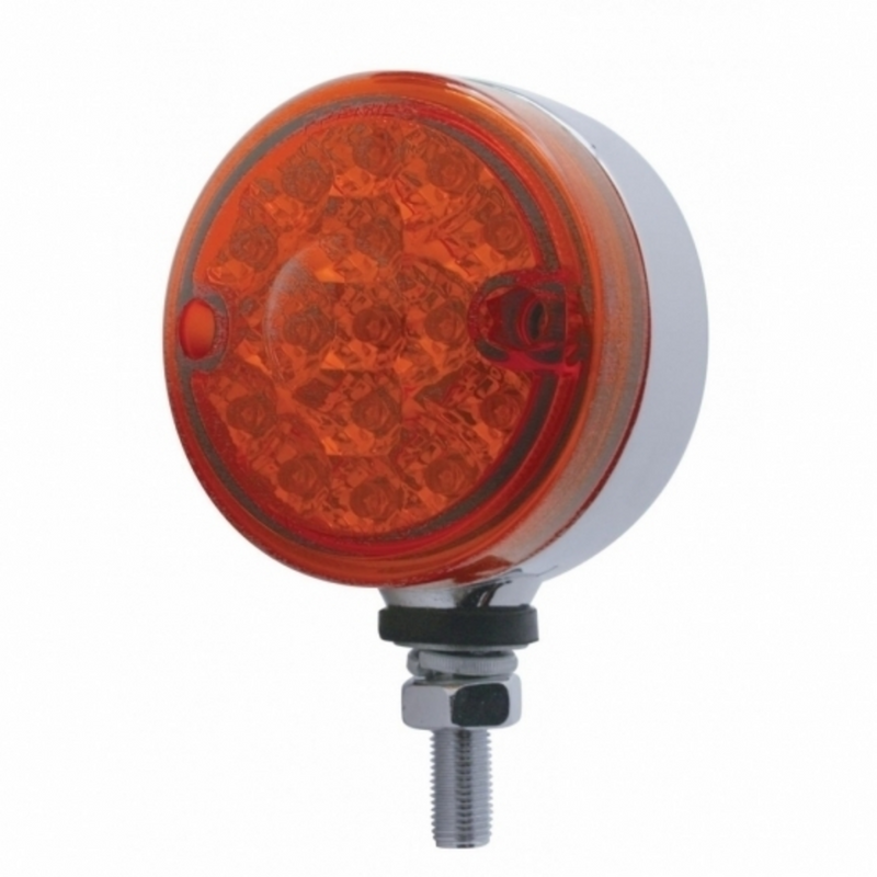 United Pacific 15 LED 3" Dual Function Reflector Single Face Light Red LED/Red Lens 39568