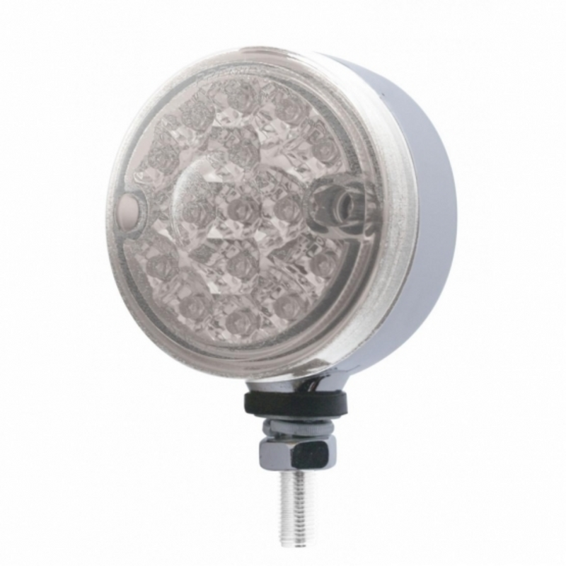 United Pacific 15 LED 3" Dual Function Reflector Single Face Light Red LED/Clear Lens 39570