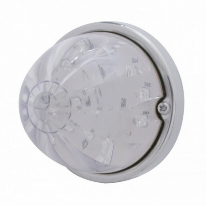 United Pacific 17 LED Watermelon Flush Mount Kit With Low Profile Bezel Amber LED/Clear Lens 39585