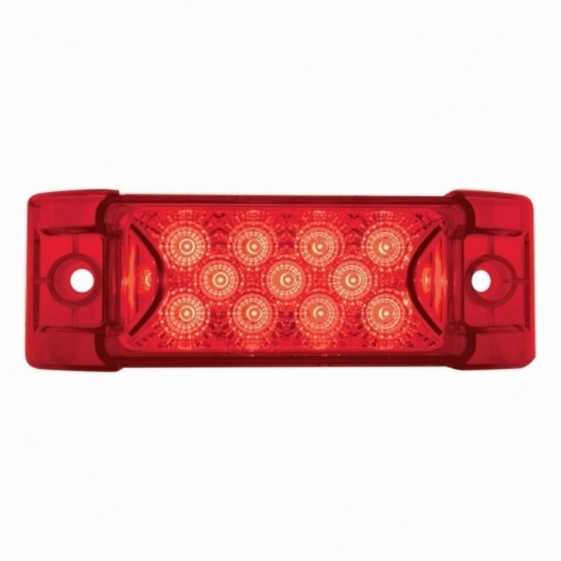 United Pacific 13 LED Reflector Rectangular Light (Clearance/Marker) Red LED/Red Lens 39593