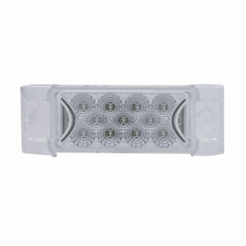 United Pacific 13 LED Reflector Rectangular Light (Clearance/Marker) Amber LED/Clear Lens 39594