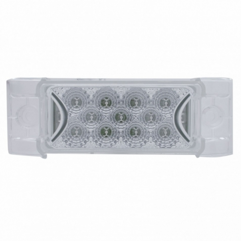 United Pacific 13 LED Reflector Rectangular Light (Clearance/Marker) Red LED/Clear Lens 39595