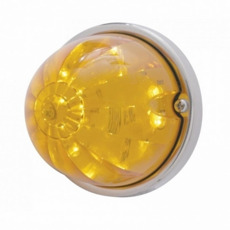 United Pacific 17 LED Watermelon Flush Mount Kit With Low Profile Bezel Amber LED/Amber Lens 39596