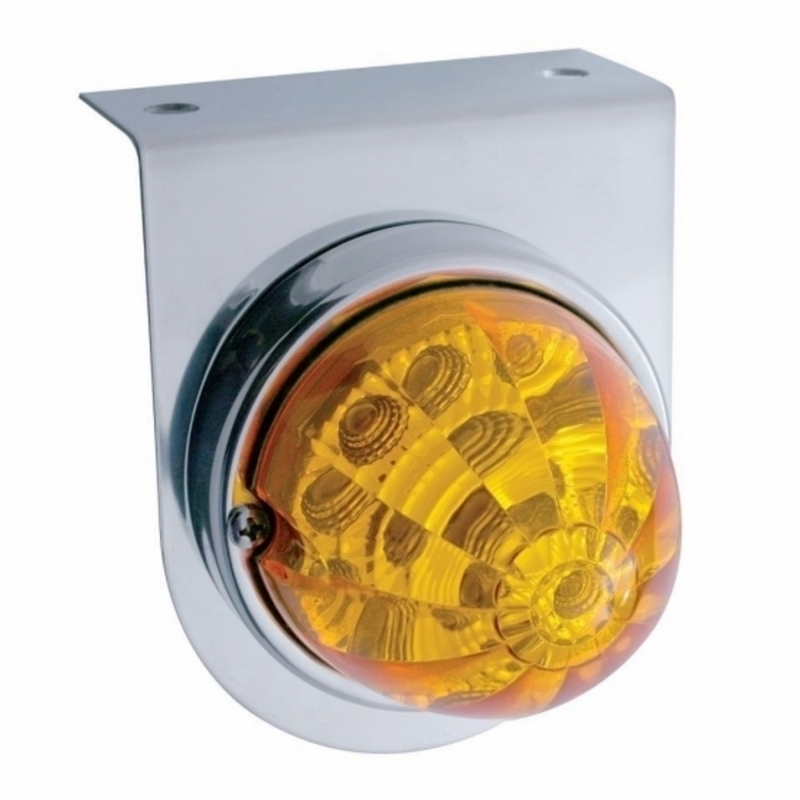 United Pacific Stainless Light Bracket With 17 LED Watermelon Reflector Light Amber LED/Amber Lens 39616