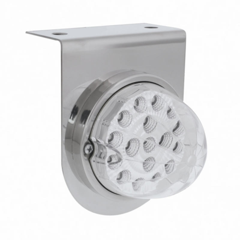 United Pacific Stainless Light Bracket With 17 LED Dual Function Clear Reflector Light Clear Lens 39621