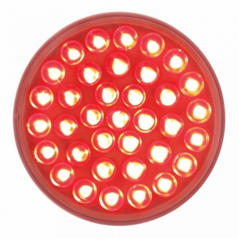 United Pacific 36 LED 4" Round Light (Stop, Turn & Tail) Red/Clear Lens (Bulk) 39643B