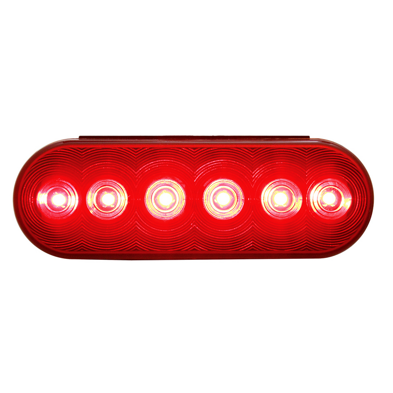 United Pacific 6 LED Oval Light (Stop, Turn & Tail) Red LED/Red Lens (Bulk) 39654B