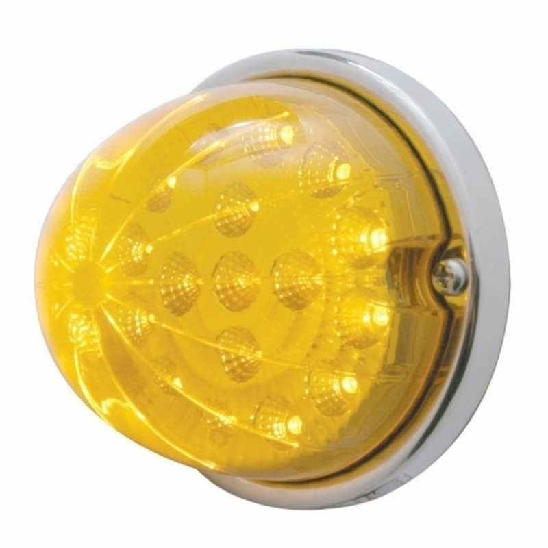 United Pacific 17 LED Watermelon Clear Reflector Flush Mount Kit With Low Profile Bezel Amber LED/Amber Lens 39661