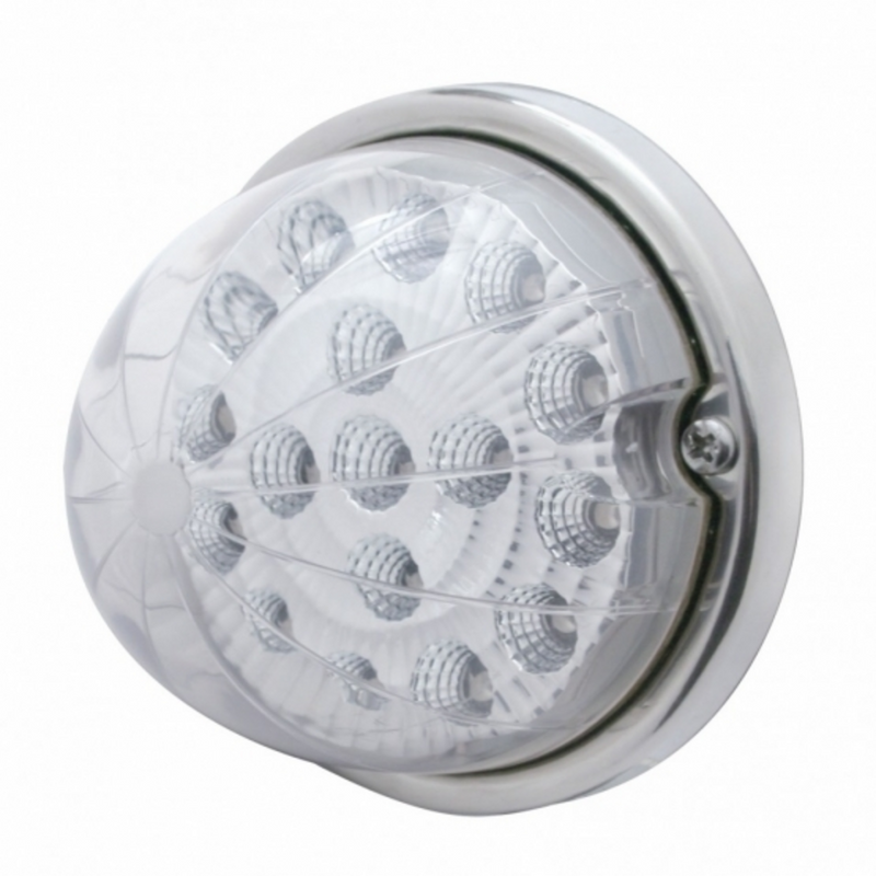 United Pacific 17 LED Watermelon Clear Reflector Flush Mount Kit With Low Profile Bezel Amber LED/Clear Lens 39663