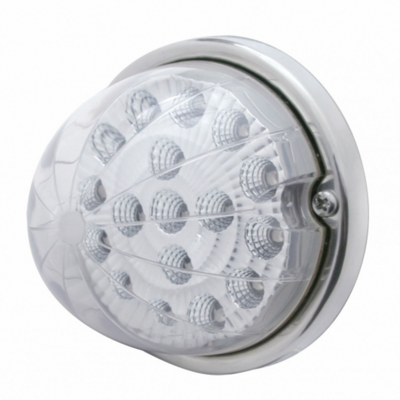 United Pacific 17 LED Watermelon Clear Reflector Flush Mount Kit With Low Profile Bezel Red LED/Clear Lens 39664