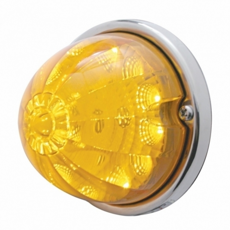 United Pacific 17 LED Reflector Watermelon Flush Mount Kit With Low Profile Bezel Amber LED/Amber Lens 39676