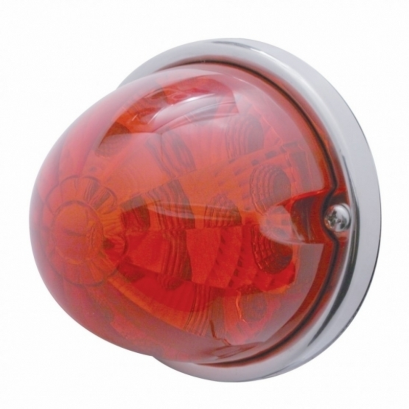 United Pacific 17 LED Reflector Watermelon Flush Mount Kit With Low Profile Bezel Red LED/Red Lens 39677