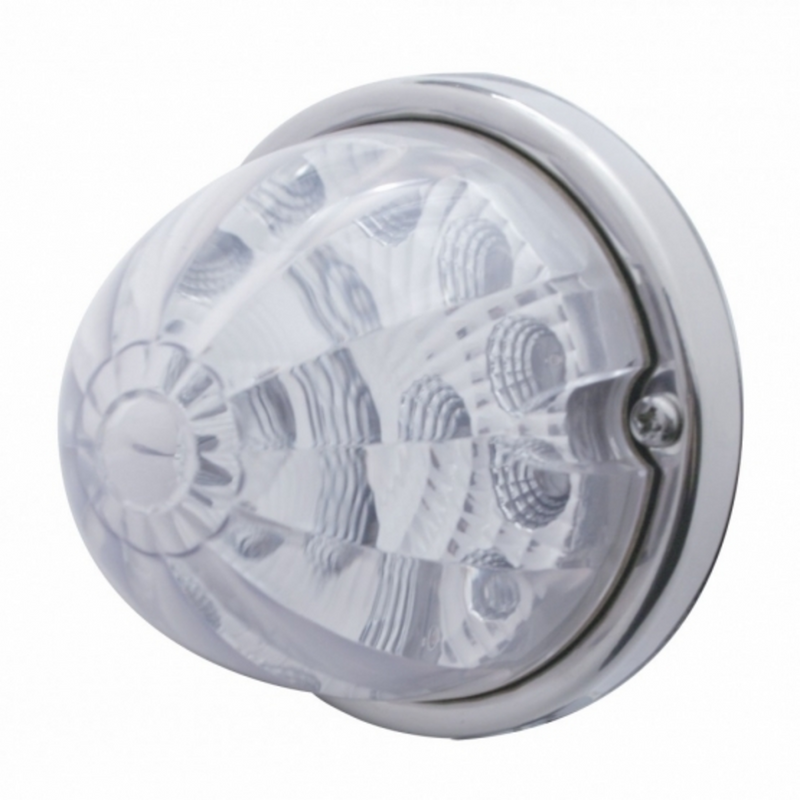 United Pacific 17 LED Reflector Watermelon Flush Mount Kit With Low Profile Bezel Amber LED/Clear Lens 39678