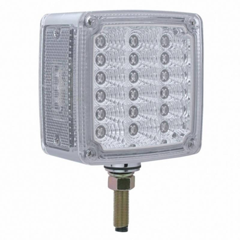 United Pacific 39 LED Reflector Double Face Turn Signal Light (Passenger) Amber & Red LED/Clear Lens 39683
